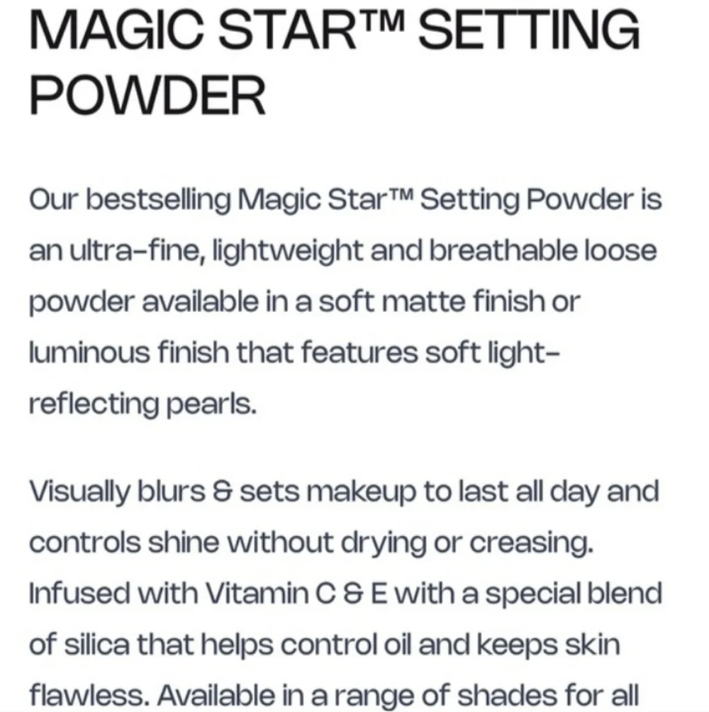 Jeffree Star Magic Star Carmel Luminous Setting Powder Soft Matte